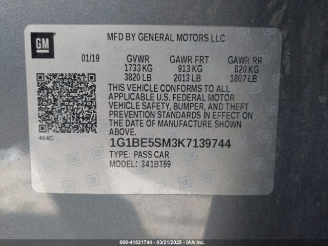 1G1BE5SM3K7139744 Chevrolet CRUZE LT