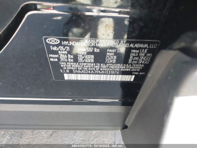 5NMS24AJ9MH331876 Hyundai Santa Fe Sel