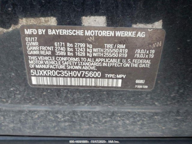5UXKR0C35H0V75600 BMW X5