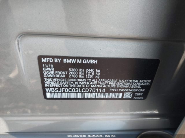 2020 BMW M5 WBSJF0C03LCD70114 Photo 8