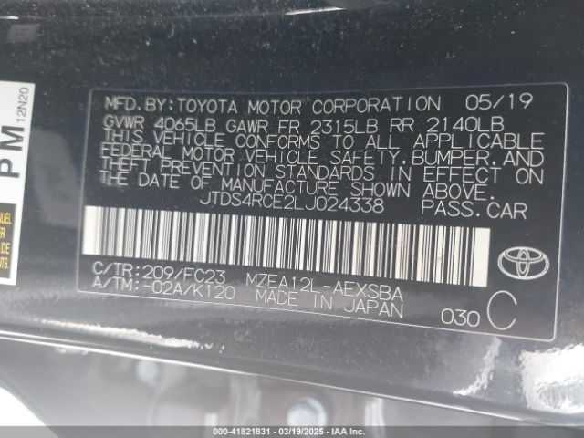 JTDS4RCE2LJ024338 Toyota COROLLA SE