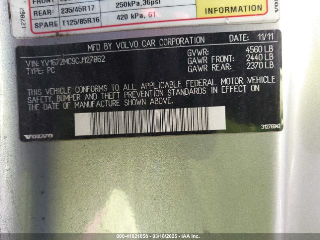 2012 VOLVO C70 YV1672MC9CJ127862 Photo 8