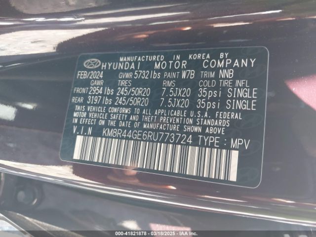 KM8R44GE6RU773724 Hyundai Palisade Sel