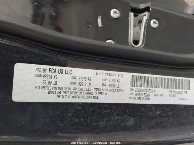 2C3CDXHG7GH291831 Dodge Charger Sxt