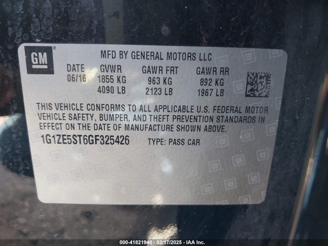 1G1ZE5ST6GF325426 Chevrolet MALIBU 1LT
