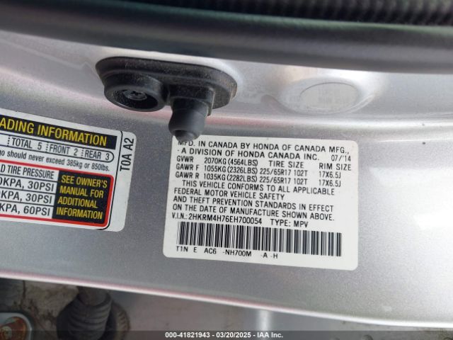 2HKRM4H76EH700054 Honda Cr-v Ex-l