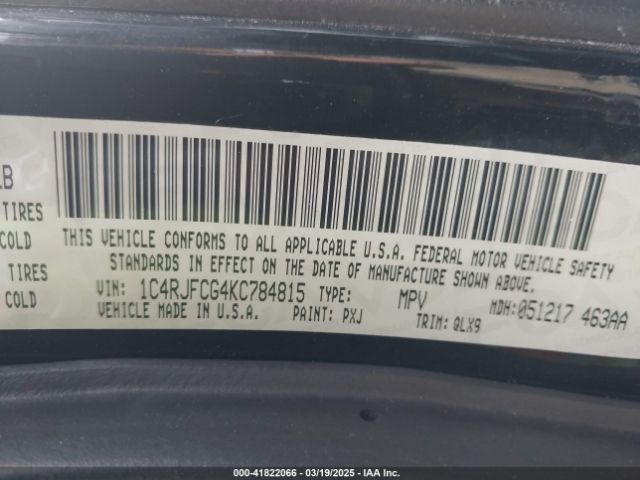 1C4RJFCG4KC784815 Jeep Grand Cherokee High Altitude 4x4