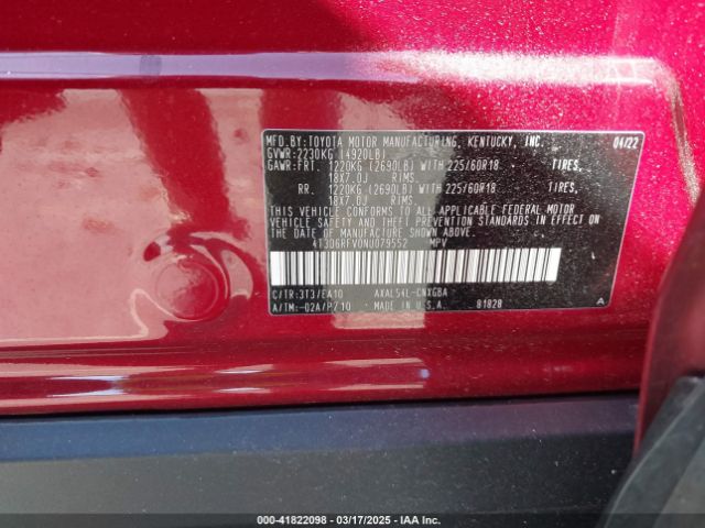 2022 TOYOTA RAV4 HYBRID 4T3D6RFV0NU079552 Photo 8