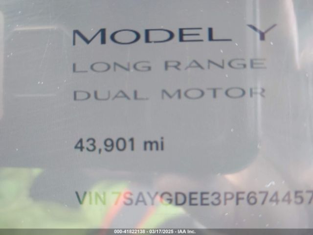 7SAYGDEE3PF674457 Tesla Model Y Awd/long Range Dual Motor All-wheel Drive