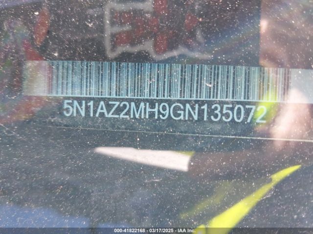 5N1AZ2MH9GN135072 Nissan Murano Platinum/s/sl/sv