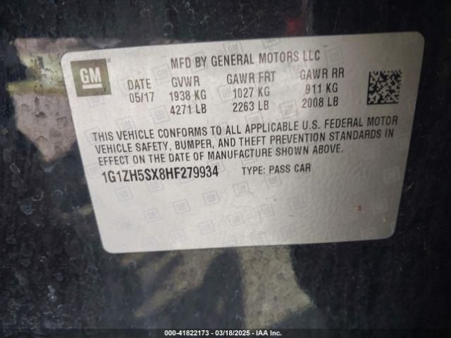 1G1ZH5SX8HF279934 Chevrolet Malibu Premier
