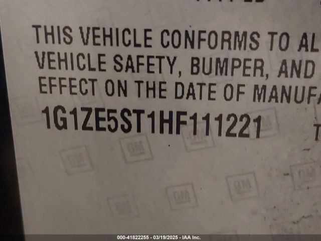 1G1ZE5ST1HF111221 Chevrolet MALIBU 1LT
