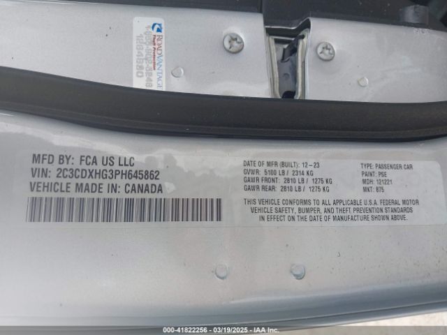 2C3CDXHG3PH645862 Dodge CHARGER GT