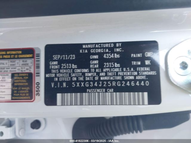 2024 KIA K5 5XXG34J25RG246440 Photo 8