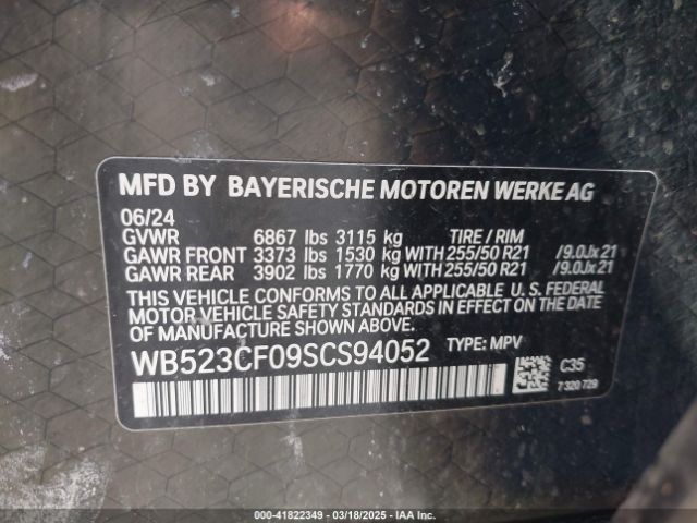 WB523CF09SCS94052 BMW Ix Xdrive50