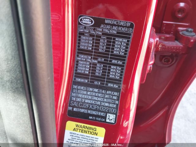 SALCJ2FX3PH322100 Land Rover Discovery Sport S