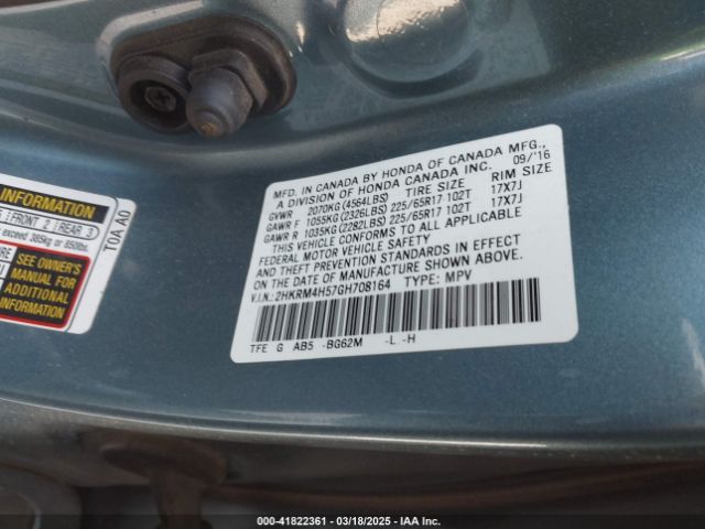 2HKRM4H57GH708164 Honda CR-V EX
