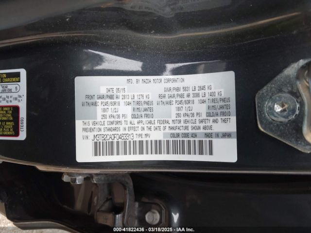 JM3TB2CA0F0463313 Mazda Cx-9 Touring