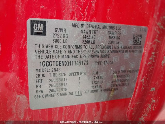 1GCGTCENXH1148173 Chevrolet Colorado Lt