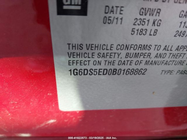 2011 CADILLAC CTS 1G6DS5ED0B0168862 Photo 8