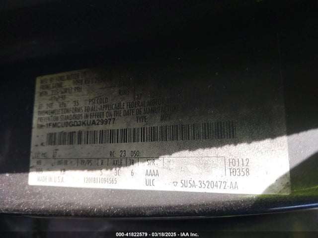 Ford ESCAPE SE 2019 1FMCU0GD3KUA29977 Image 9