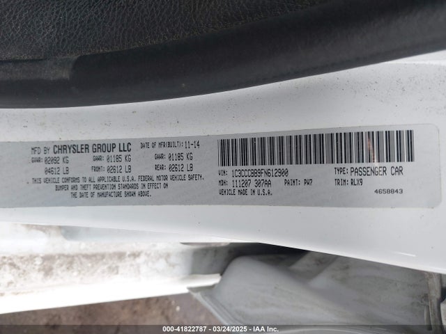 1C3CCCBB9FN612900 Chrysler 200 S