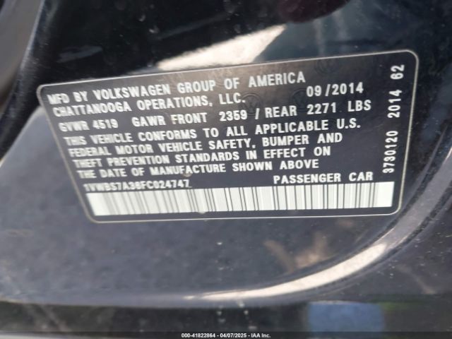 1VWBS7A36FC024747 Volkswagen Passat 1.8t Se