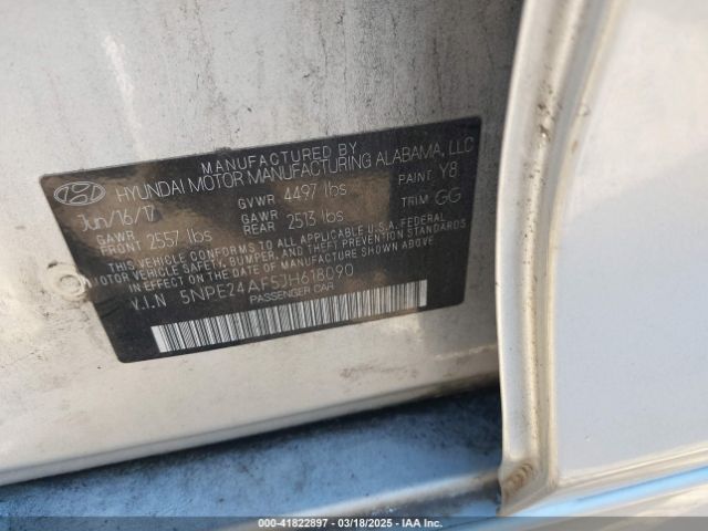 2018 HYUNDAI SONATA 5NPE24AF5JH618090 Photo 8