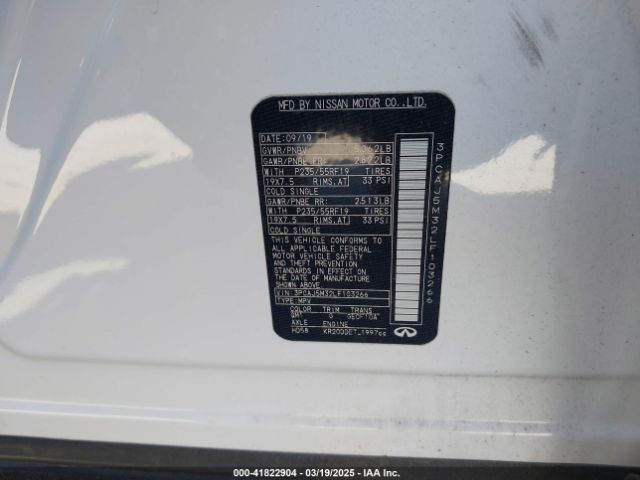 3PCAJ5M32LF103266 Infiniti Qx50 Essential Awd