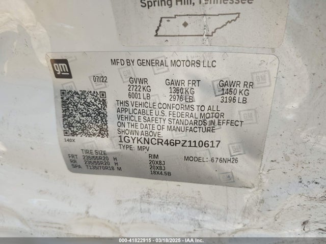 2023 CADILLAC XT5 1GYKNCR46PZ110617 Photo 8
