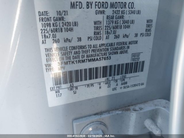 2021 FORD MUSTANG MACH-E 3FMTK1RM7MMA57653 Photo 8
