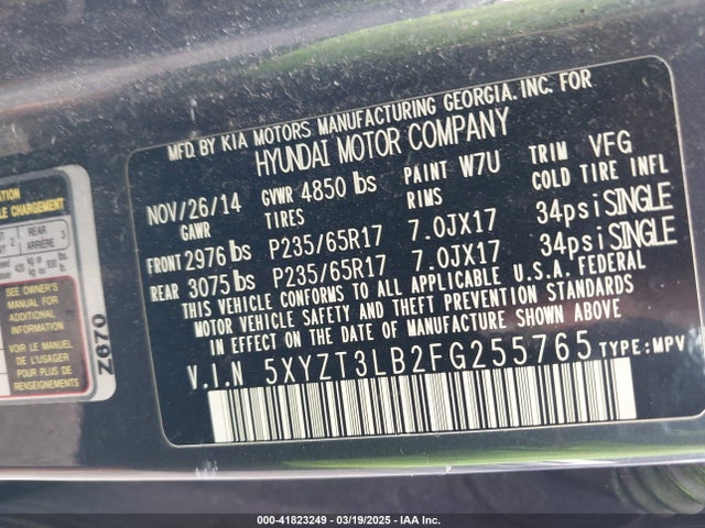 5XYZT3LB2FG255765 Hyundai Santa Fe Sport 2.4l