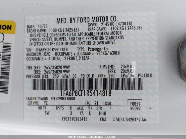 1FA6P8CF1R5414818 Ford Mustang Gt Premium Fastback