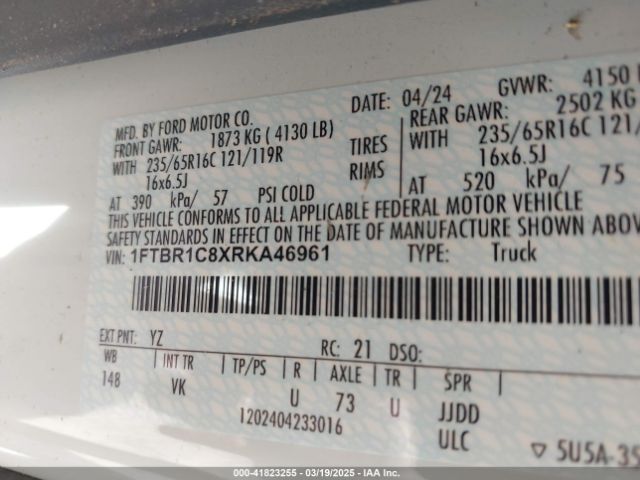 1FTBR1C8XRKA46961 Ford Transit-250