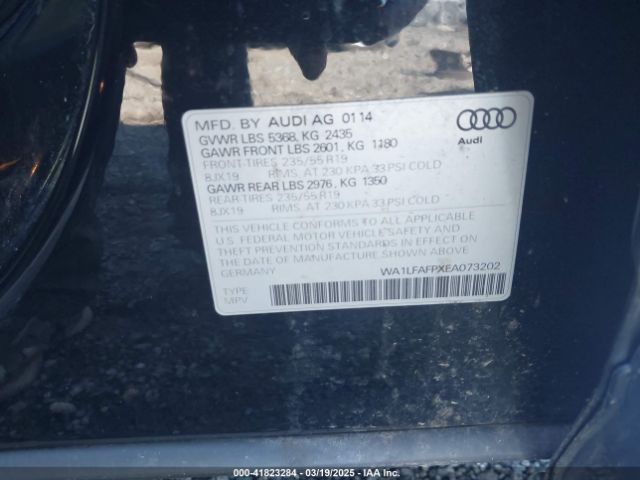 WA1LFAFPXEA073202 Audi Q5 2.0t Premium