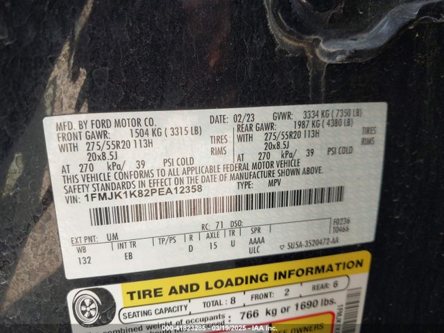 1FMJK1K82PEA12358 Ford Expedition Limited Max