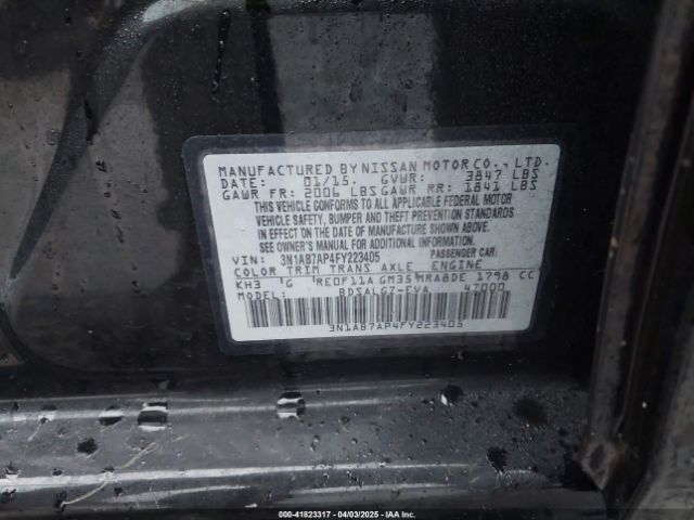 3N1AB7AP4FY223405 Nissan SENTRA SL