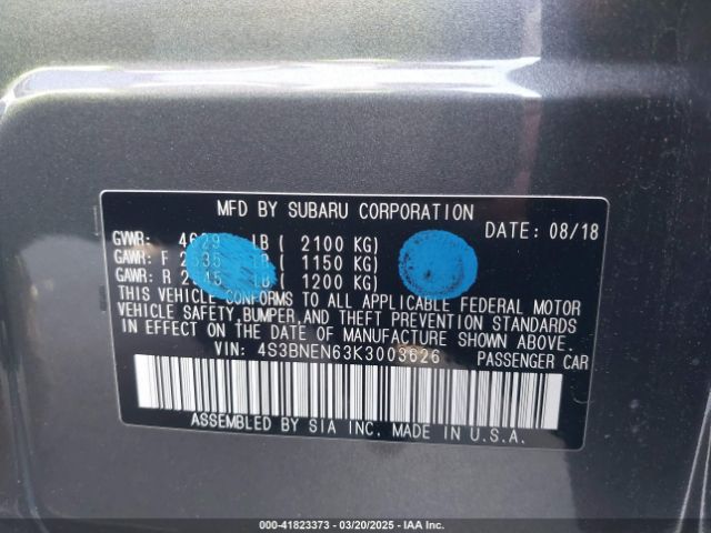 4S3BNEN63K3003626 Subaru Legacy 3.6r Limited