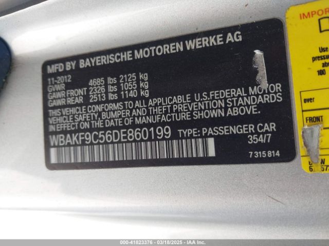 2013 BMW 335I WBAKF9C56DE860199 Photo 8