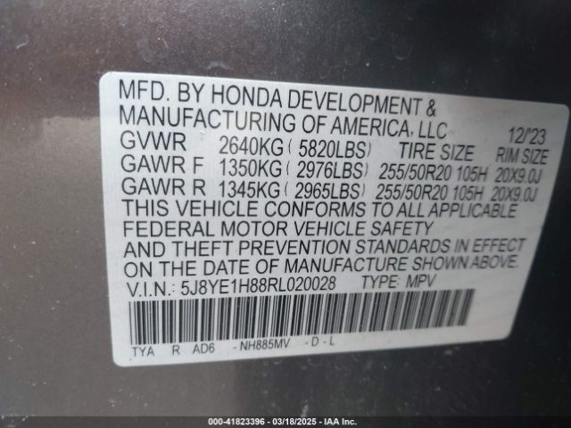 2024 ACURA MDX 5J8YE1H88RL020028 Photo 8