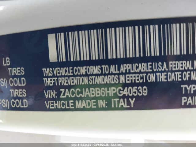 ZACCJABB6HPG40539 Jeep Renegade Latitude Fwd