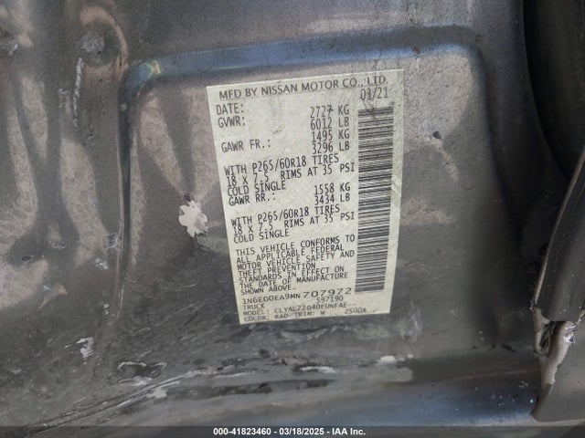 1N6ED0EA9MN707972 Nissan Frontier Sv 4x2