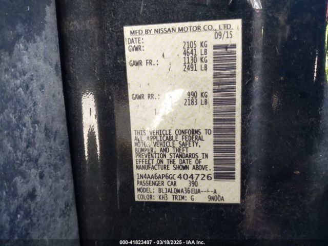 1N4AA6AP6GC404726 Nissan Maxima 3.5 S
