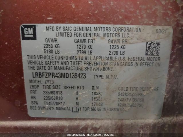 LRBFZPR43MD139423 Buick Envision Awd Essence