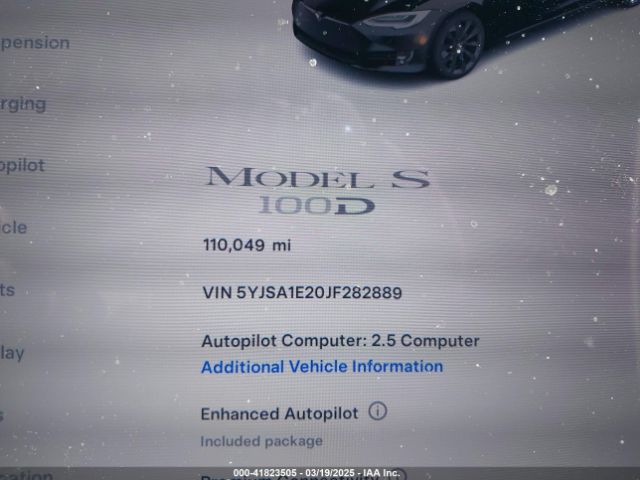 5YJSA1E20JF282889 Tesla Model S 100d/75d/p100d