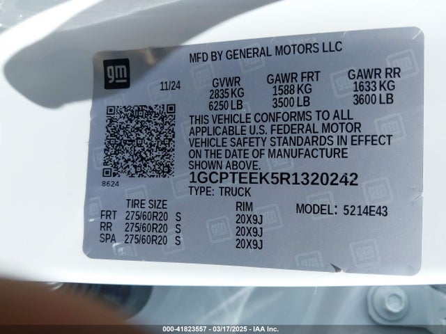 1GCPTEEK5R1320242 Chevrolet l3b
