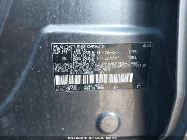 JTMBFREV1GJ085659 Toyota RAV4 LE
