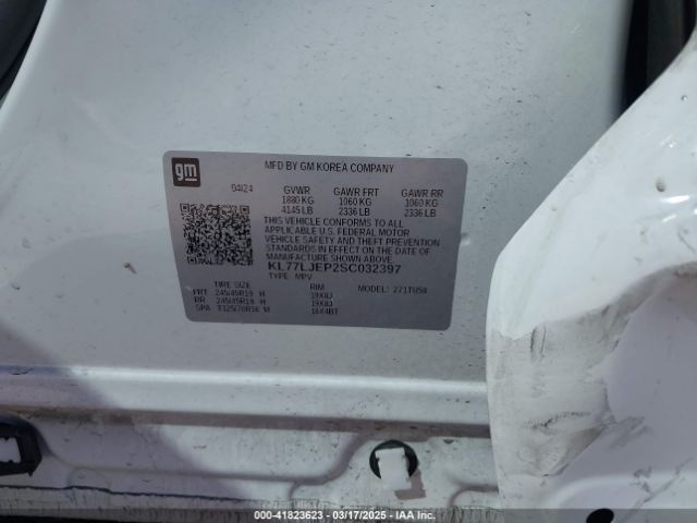 KL77LJEP2SC032397 Chevrolet Trax Fwd 2rs