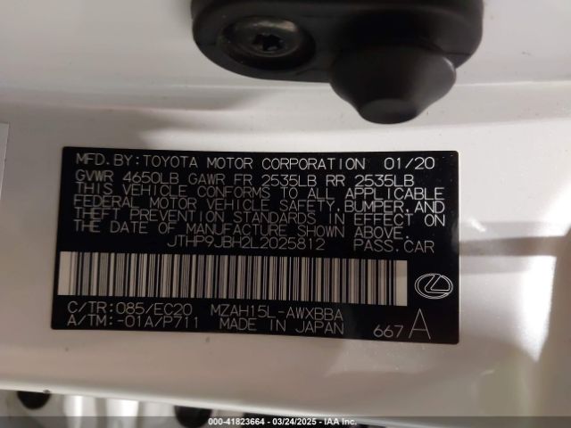 JTHP9JBH2L2025812 Lexus UX 250H