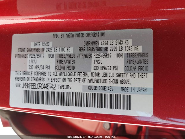 JM3KFBBL0R0445742 Mazda Cx-5 2.5 S Select